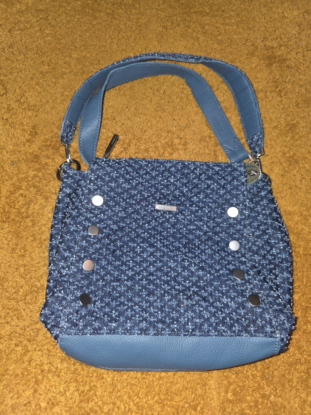 Hammitt Bryant Medium Weekend Blues Denim Tweed Satchel Crossbody